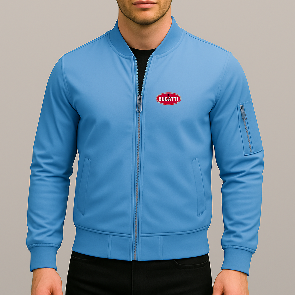 Men’s Bugatti Car Lightweight Bomber Jacket Windbreaker Softshell Varsity Jacket Coat